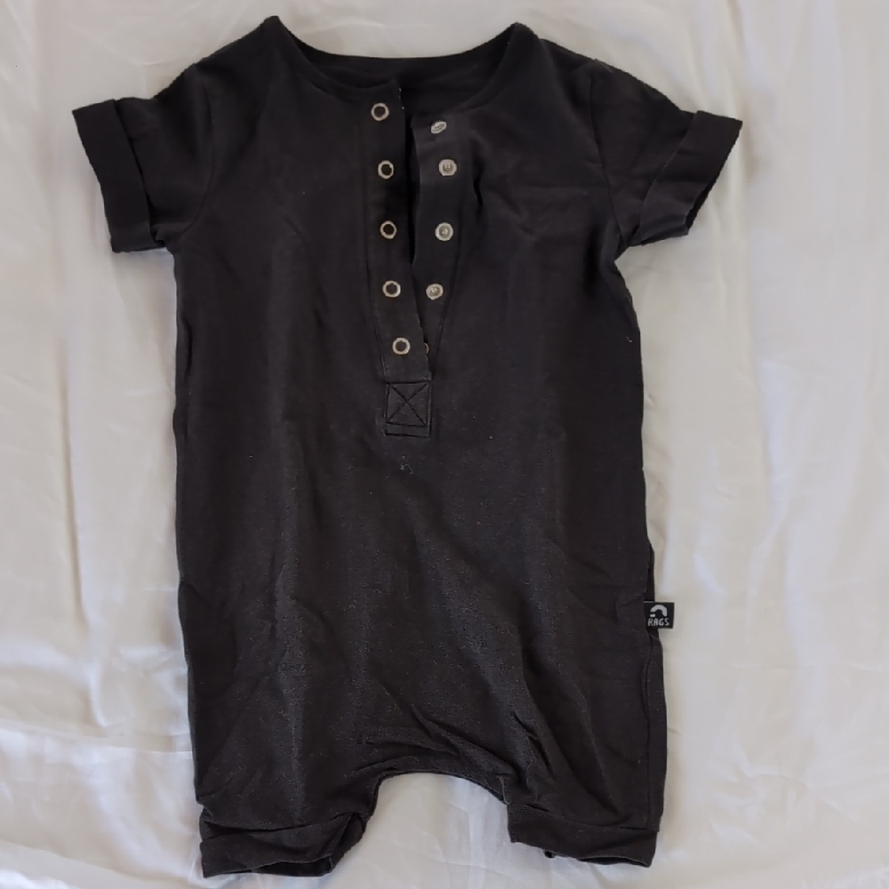 Rags to Raches Black Kids Bodysuit